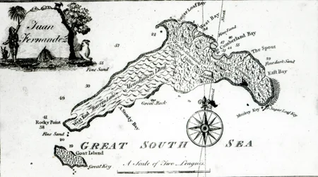 Kort over South Pacific Island, 1800
